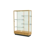Heritage 48"W X 70"H 18"D Floor Case, Plaque Back, Hardwood Natural... New. Price: $2239.07.