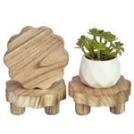 Demulans 3 Pack Small Scalloped Wood Risers For Display 4 Inch, Light Brown New. Price: $21.32.