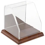 Plymor Clear Acrylic Slant Front Case W/ Hardwood Base Mirror Back, 4" X New. Price: $56.01.