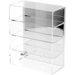 Plymor Acrylic Locking Case, Sliding Back, 3 Shelf Mirrored 12.75" X 10.25" New. Price: $229.34.