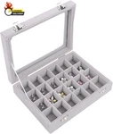 24 Section Velvet Glass Jewelry Display Organiser Box Tray Holder Earrings New. Price: $29.09.