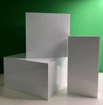 Insight Six Sided Acrylic Box Set Glossy White Store Displays Stands 3 Piece New. Price: $148.00.