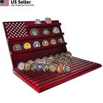 Mocas Challenge Coin Display Stand, 13-ROW Solid Wood Military Burgundy. Price: $60.66.