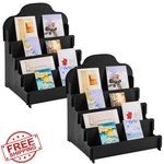 Barydat 2 Pcs 4 Tier Wooden Card Display Stand Retail Counter Black New. Price: $45.99.