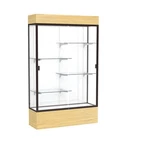 Reliant 48"W X 80"H 16"D Lighted Floor Case, White Back, Dk. Bronze... New. Price: $3841.03.