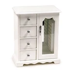 Kendal White Wooden Jewelry Box Holder Organizer With 4 Drawer & Mirror New. Price: $55.99.