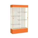 Spirit 48"W X 80"H 16"D Lighted Floor Case, Plaque Back, Champagne... New. Price: $3841.03.