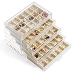 Jewelry Organizer With 5 Drawers Clear Acrylic Earring Display Case Velvet Je... New. Price: $43.96.