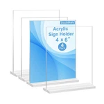 Douildhaiy 4 Pack X 6 Acrylic Double Side Sign Holder ,t Shape Clear New. Price: $14.76.