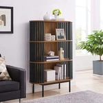Modway Fortitude Three Tier Display Cabinet Walnut Black New. Price: $381.75.