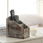 3-SLOT Rustic Torched Wood Remote Control Caddy/media Organizer/office Holder New. Price: $24.99.