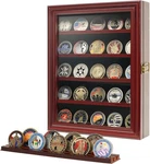 Wooden Challenge Coin Holder Display Case With Hd Tempered Glass, 5 Mahogany New. Price: $55.99.