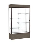 Reliant 48"W X 80"H 16"D Lighted Floor Case, White Back, Dk. Bronze... New. Price: $3841.03.