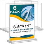 Acrylic Sign Holder 8.5 X 11 Double Sided Clear Pack OEMSHN85-6 Arrobust Table New. Price: $46.99.