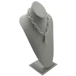 Modern Grey Linen Necklace Display Tall Showcase Jewelry Bust New. Price: $168.35.
