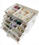 Clear Acrylic Jewelry Organizer With 5 Drawers, Box Velv... New. Price: $39.38.
