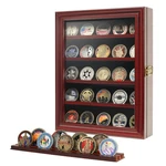 Wooden Challenge Coin Holder Display Case 5 Rows Mahogany Finish, New. Price: $55.32.