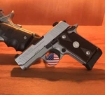 Pistol Display Stand Handgun Rod Storage Safe American Flag New. Price: $17.95.