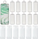 1 Box 80PCS Pendant Trays Set Small Rectangle Stainless Steel Bezel New. Price: $17.89.