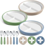 3 Pack 8" Large Porcelain Plates Feeding Set, Ceramic Suction With Ant... New. Price: $57.84.