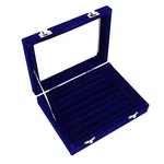 Ivosmart 7 Slots Velvet Glass Ring Jewellery Display Storage Box Tray Blue New. Price: $14.76.