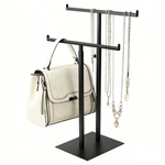 Purse Display Stand Jewelry Towers, Black Double T-shaped Tabletop Stainless ... New. Price: $36.95.