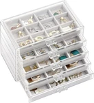 Procase Earring Holder Organizer Jewelry Box With 5 Drawers, Acrylic Clear New. Price: $49.87.
