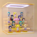 Clear Acrylic Display 5 TIER-W*D*H-12.6"X11.4"X13.3"INCHES, Wood With Light New. Price: $69.90.