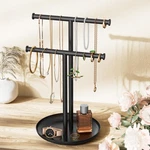 Necklace Rack Stand With Storage Tray 2 Rods T-shaped Jewelry Holder ... New. Price: $16.81.