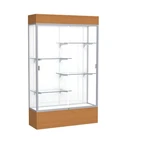 Reliant 48"W X 80"H 16"D Lighted Floor Case, White Back, Satin Finish, ... New. Price: $3841.03.