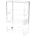 Plymor Acrylic Locking Case W/ Sliding Back, Shelves, 21.75" X 13.25" 7.5" New. Price: $283.96.