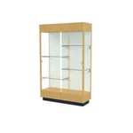 Heritage 48"W X 76"H 18"D Floor Case, Plaque Back, Hardwood Natural... New. Price: $3058.97.