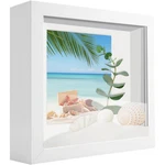 Sunmeg Small Shadow Box Frame Wood With Plexiglass, Display White New. Price: $15.25.