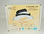 Lotus Led 11.4W Round Gimbal Recessed Downlight White LL4G-41K-WH Open. Price: $51.96.