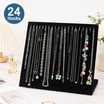 Velvet Necklace Display Stand Holder, Jewelry Chain Tray Pad Showcase Organizer New. Price: $12.81.