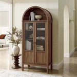 Tessa Arched Storage Display Cabinet Walnut New. Price: $528.57.