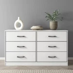 Mainstays Ardent 6 Drawer Dresser 53.75" Wide White Storage Chest New. Price: $161.80.