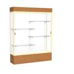 Reliant 60"W X 80"H 16"D Lighted Floor Case, White Back, Champagne... New. Price: $4762.33.