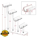 Mooca 2PK 4 Tier Acrylic Eyeglasses Sunglasses Display Stand New. Price: $34.99.