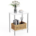 Bkemiy Clear Acrylic Side Table, 2-TIER End For 1-PACK, New. Price: $62.99.