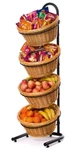 4 Tier Wicker Willow Basket Display Commercial Grade Freestanding 52" Used. Price: $199.97.