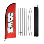 8FT With Pole Kit, Opening Business Advertising Flag, Portable Open... New. Price: $35.64.