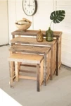 Kalalou Rustic Recycled Wood Console Display Tables - Set Of 4 CLNR1012 Used. Price: $145.00.