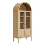 Modway Tessa Wood Tall Storage Display Cabinet With Rounded Arched Top Oak New. Price: $485.99.