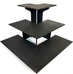 Torched 3-TIER Ebony Retail Table Display Corner Stand With Shelves For Products New. Price: $34.95.