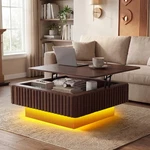 Fluted Lift Top Coffee Table With Charging Station & Storage Modern New. Price: $159.99.