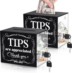 Acrylic Suggestion Box With Slot And Lock Tip Jar 2PCS, New. Price: $35.94.