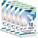 Acrylic Sign Holder 5 X 7, 10 Pack Clear Table Menu Vertical Display Stand De... New. Price: $54.29.