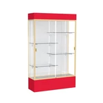Spirit 48"W X 80"H 16"D Lighted Floor Case, White Back, Champagne Finish... New. Price: $3841.03.