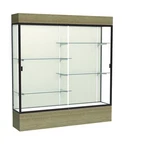 Reliant 72"W X 80"H 16"D Lighted Floor Case, Plaque Back, Dk. Bronze... New. Price: $5186.87.